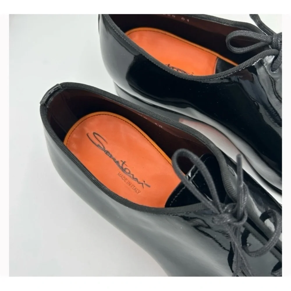 Men's Santoni patent leather Oxford's size 10 made in Italy